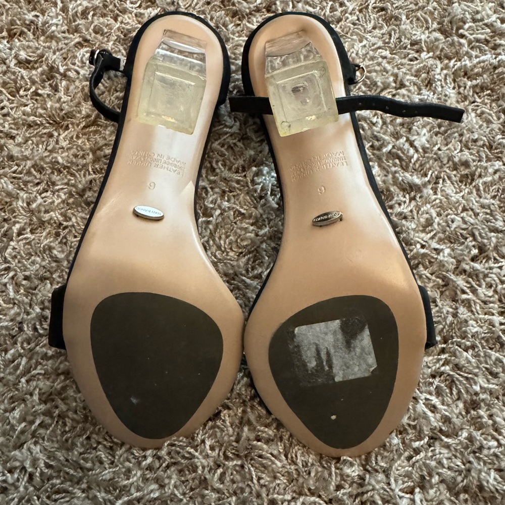 Tony Bianco Black Ankle-Strap Heels with Clear Block Heel - Picture 4 of 4